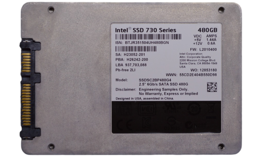 Intel SSD 730 Series 480 GB Back