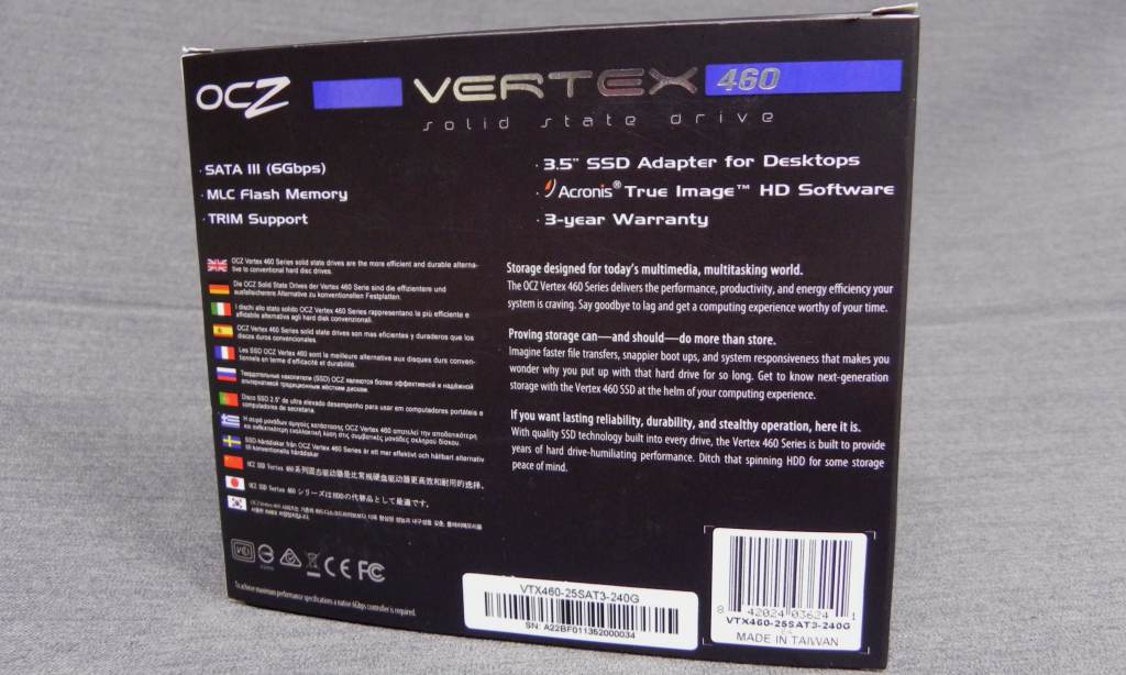 OCZ VERTEX 460 240GB SSD BOX BACK