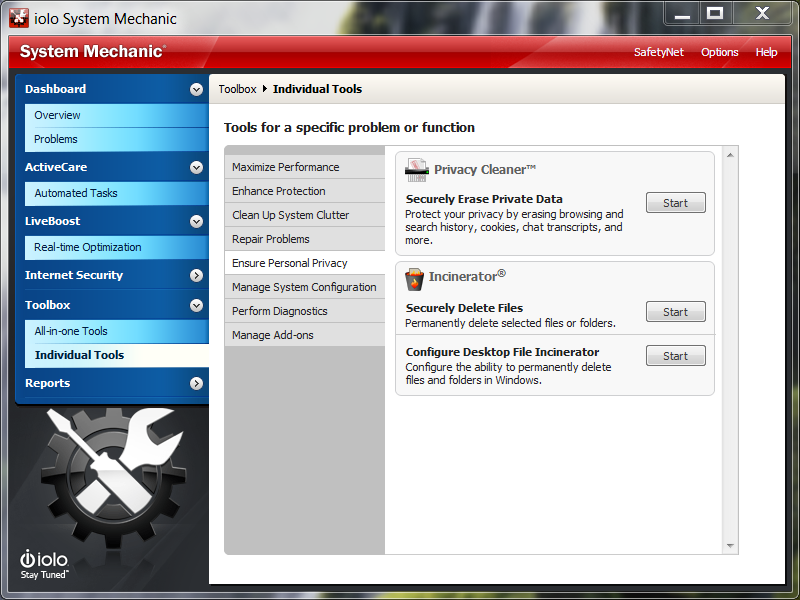 System Mechanic ensure personal privacy System Mechanic ensure personal privacy