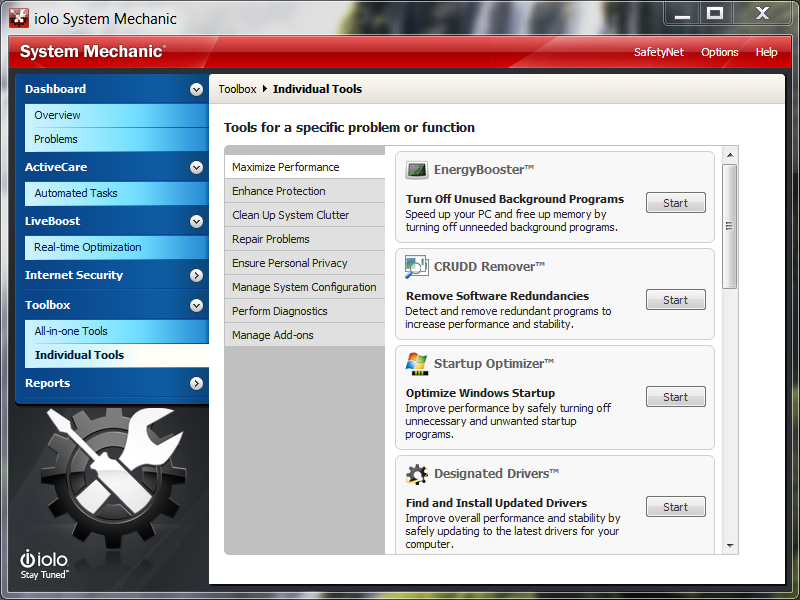 System Mechanic maximize performance System Mechanic maximize performance