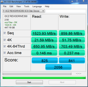 OCZ REVODRIVE 350 PCIE AS SSD MBPS