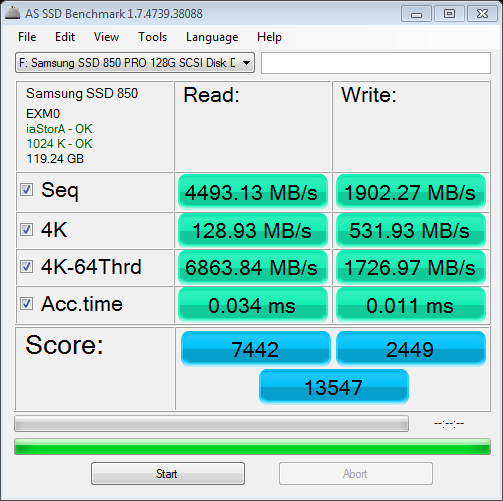 Samsung 850 Pro RAPID AS SSD