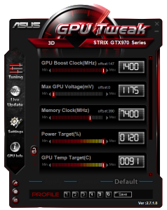 ASUS Strix GTX 970 GPUTweak Overclocking