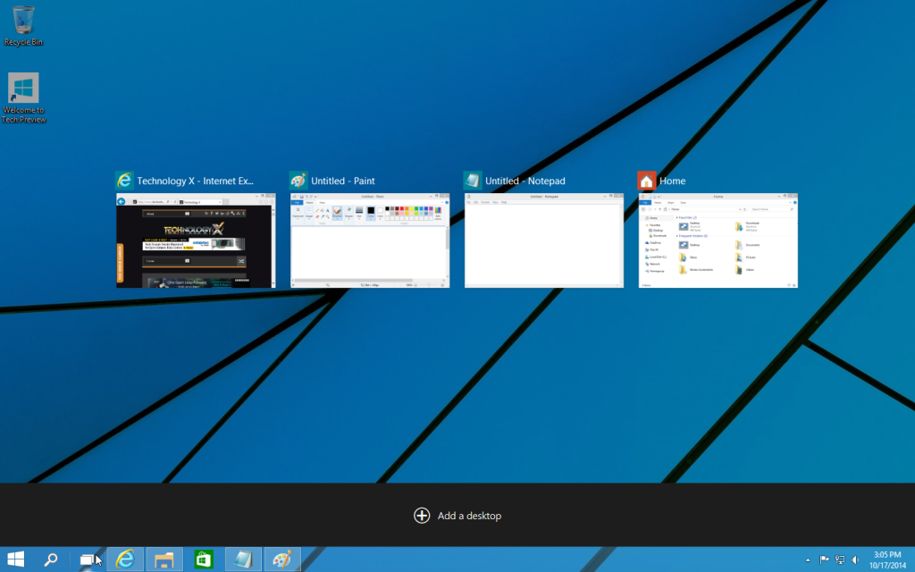 Windows 10 Technical Preview - Task View