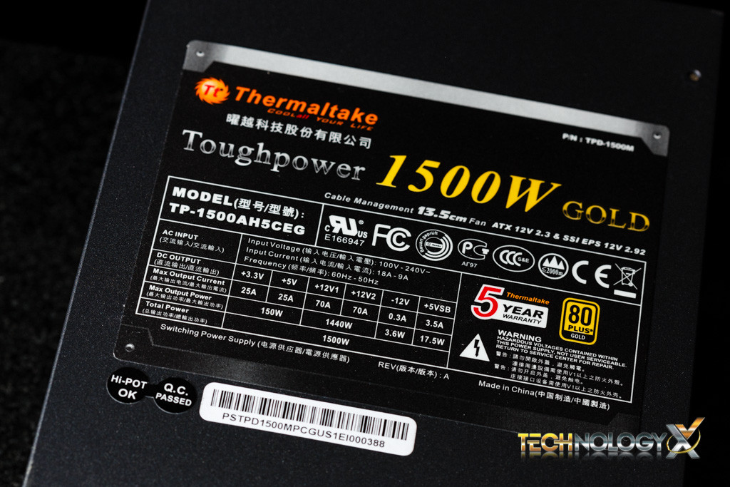 Thermaltake Toughpower 1500W Gold Ratings