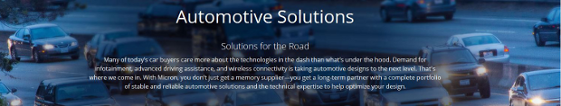 Micron automotive solutions banner